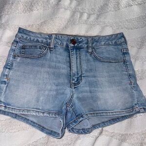 American Eagle Outfitters Blue Jean Shorts High-Waisted Distressed